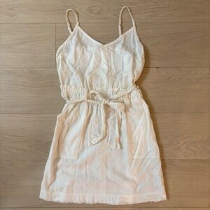 Splendid White Spaghetti Strap Linen Dress